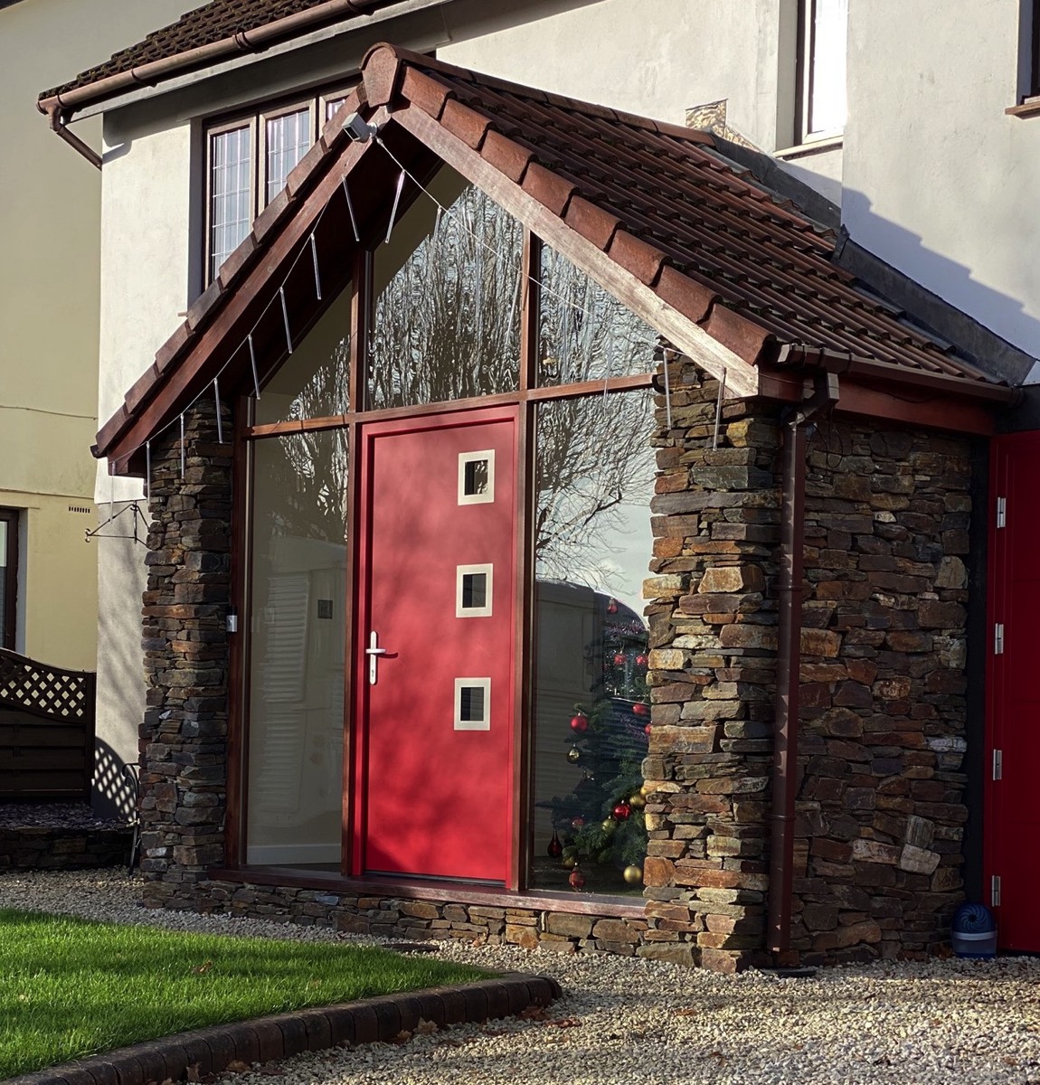 Builders showing house extension